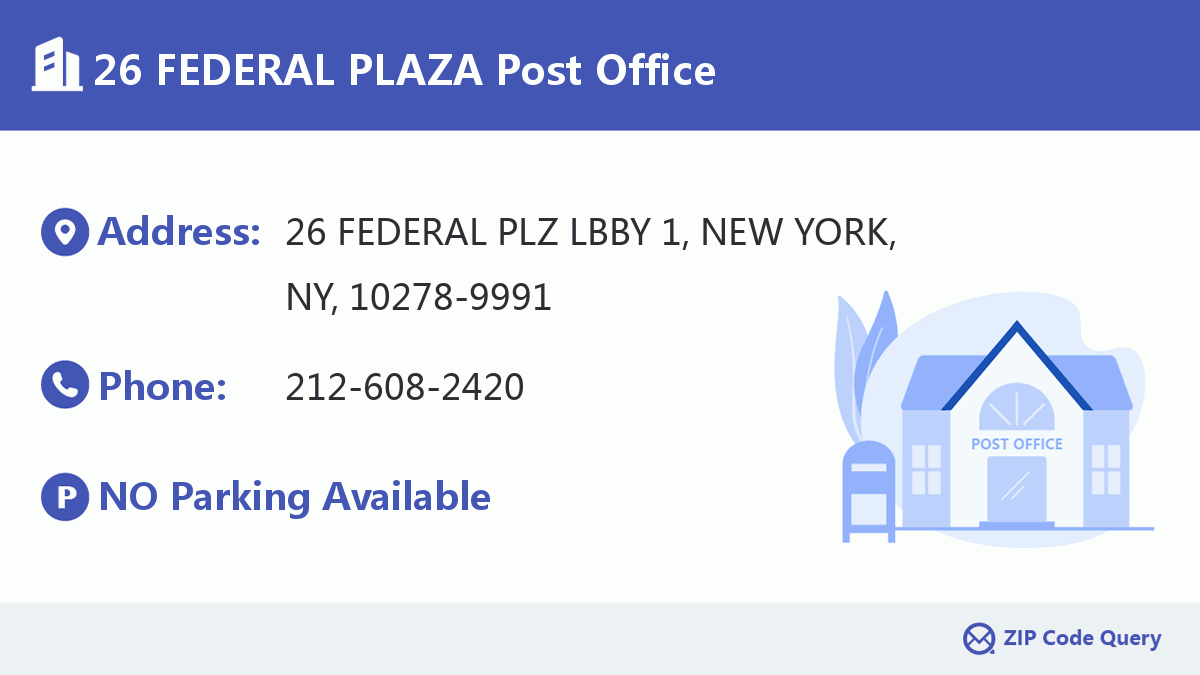 Post Office:26 FEDERAL PLAZA