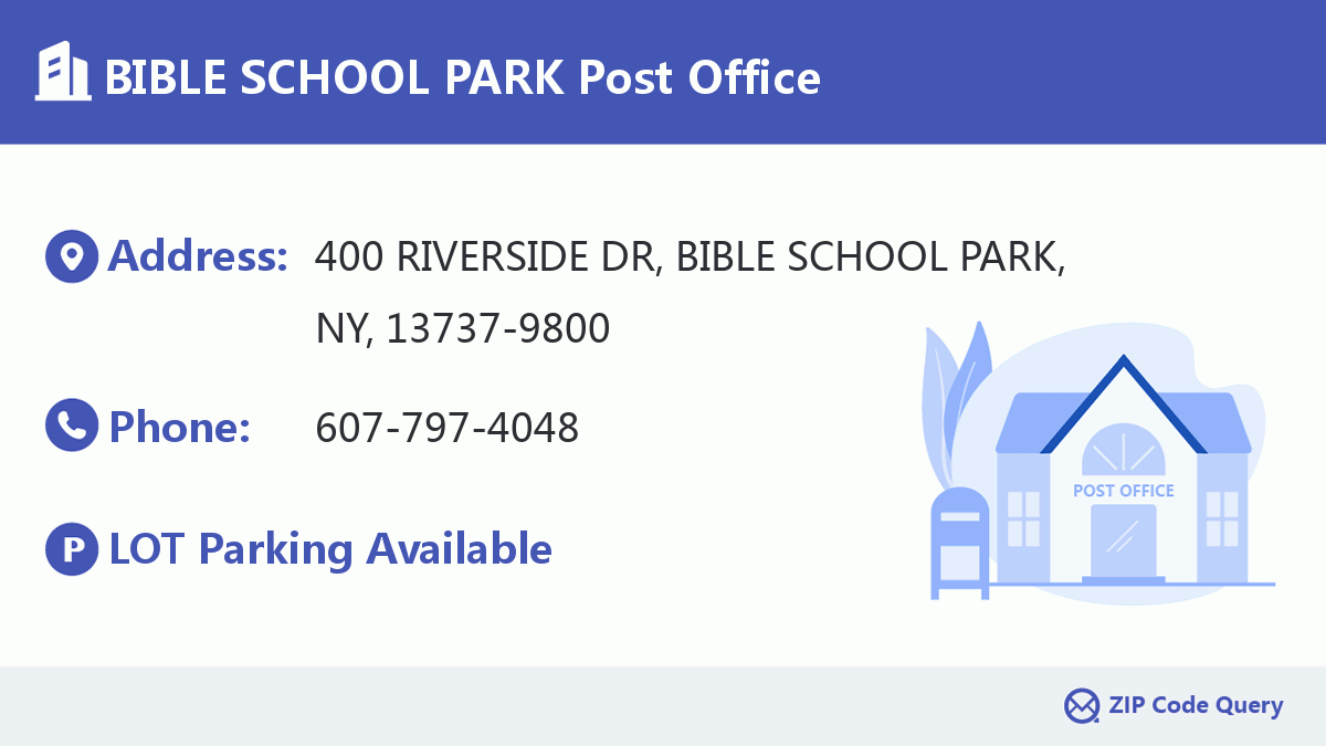 Post Office:BIBLE SCHOOL PARK