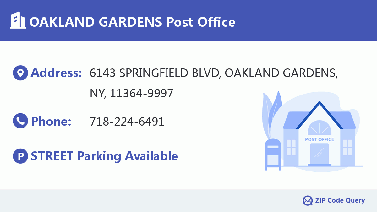 Post Office:OAKLAND GARDENS