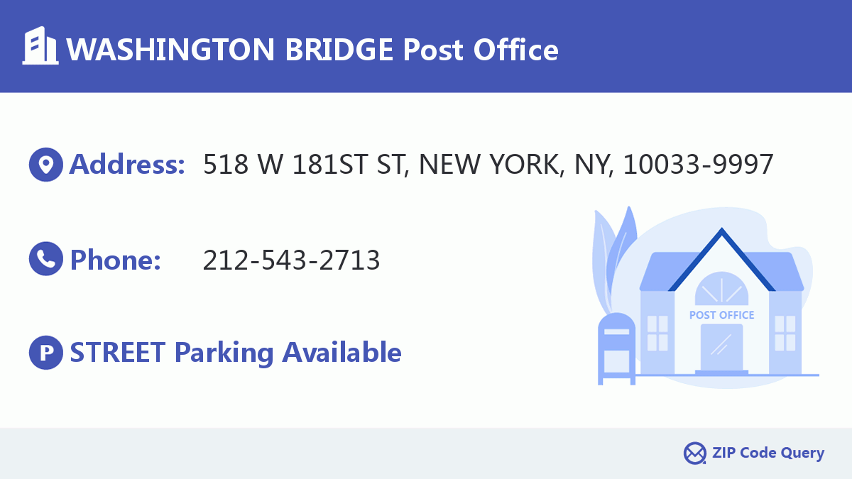 Post Office:WASHINGTON BRIDGE